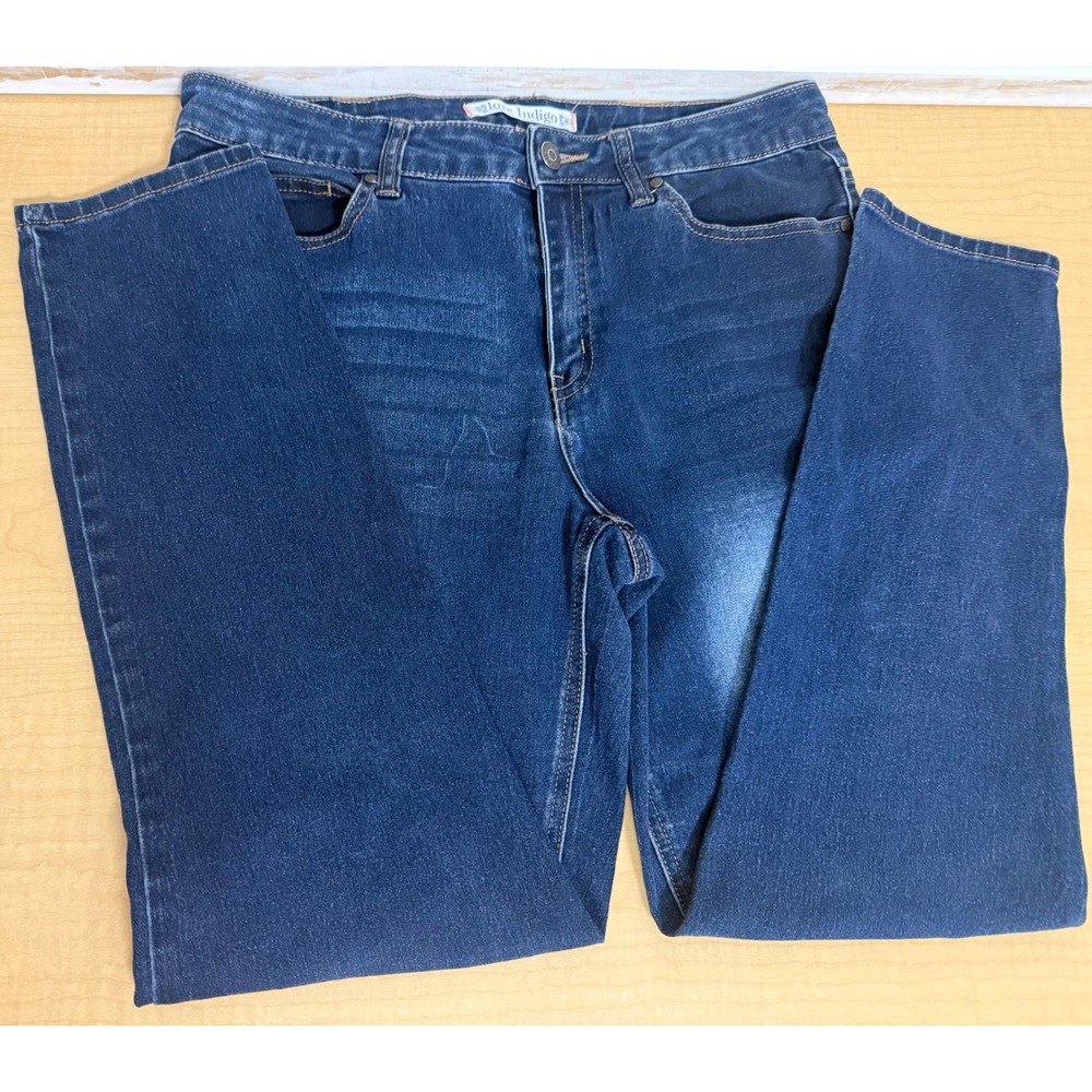 Love Indigo Womens Skinny Jeans Dark Wash Stretch Denim Size 10 RN118736